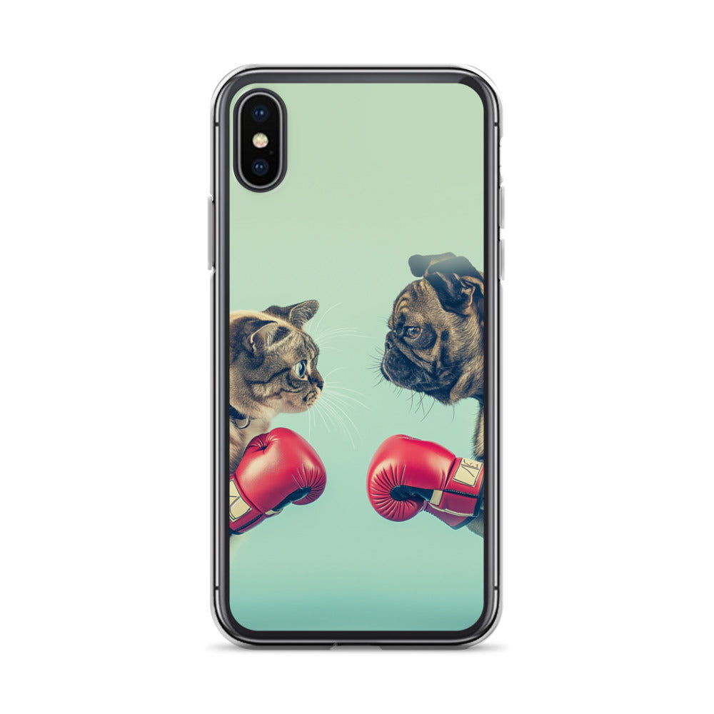 Boxing Dog n Cat B Clear Case for iPhone®