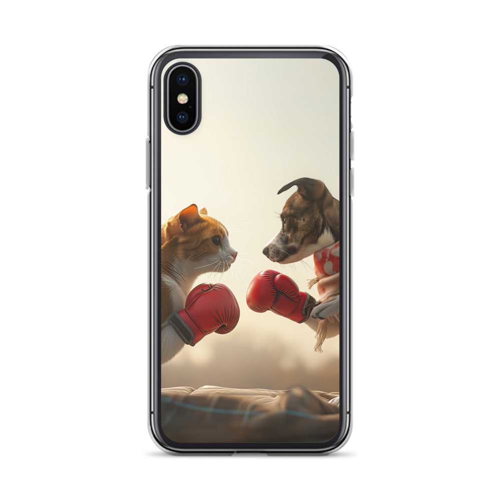 Boxing Dog n Cat D Clear Case for iPhone®