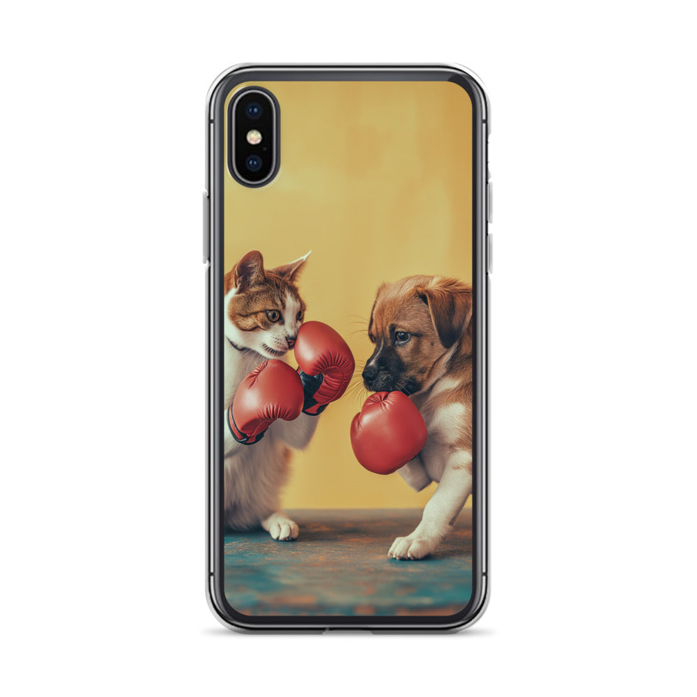 Boxing Dog n Cat E Clear Case for iPhone®