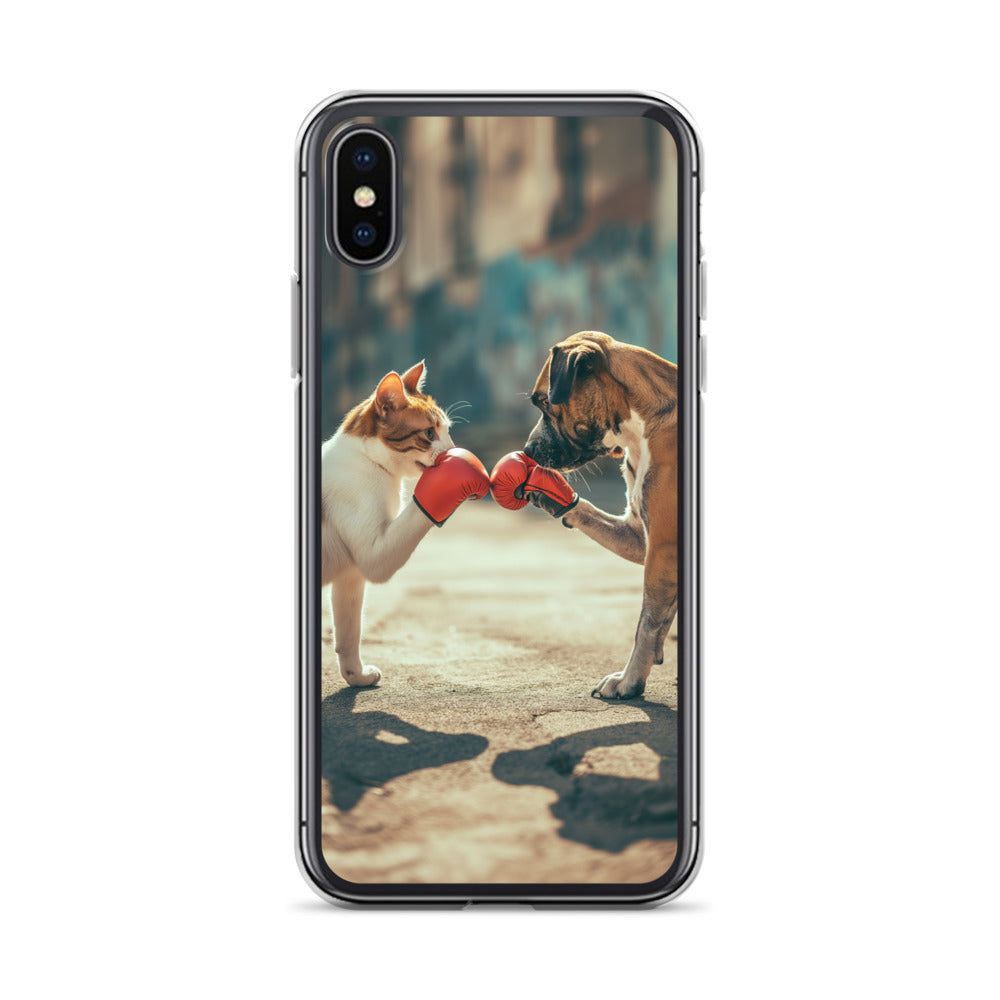 Boxing Dog n Cat F Clear Case for iPhone®