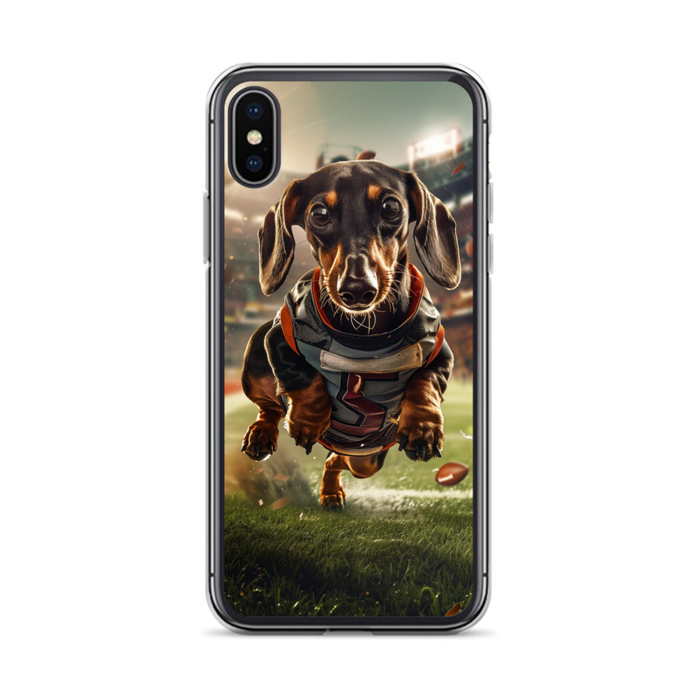 Dachshund Football-Themed Clear Case for iPhone®