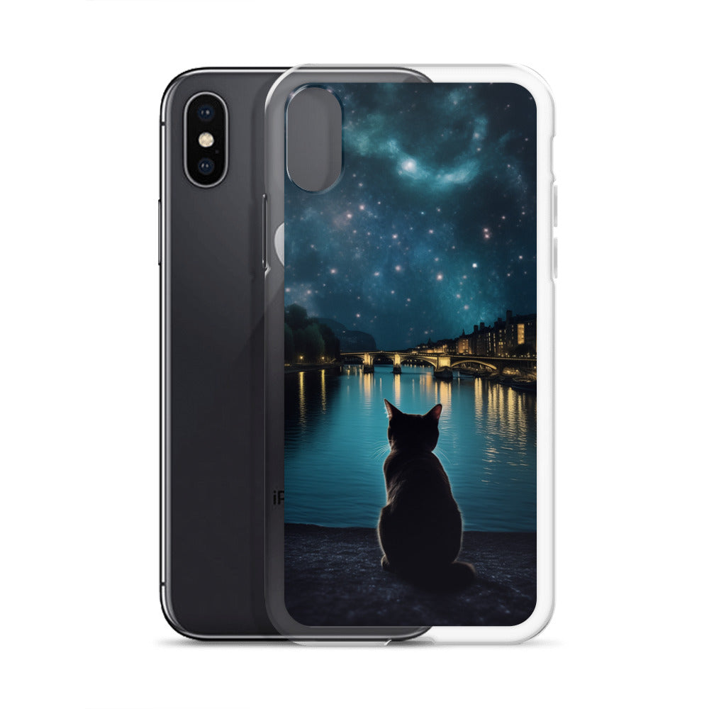 Starry Cat D Clear Case for iPhone