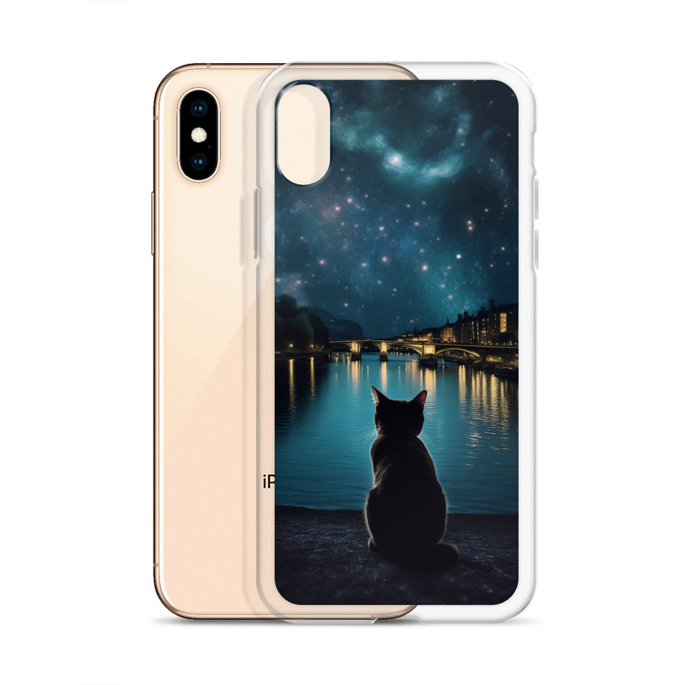 Starry Cat D Clear Case for iPhone