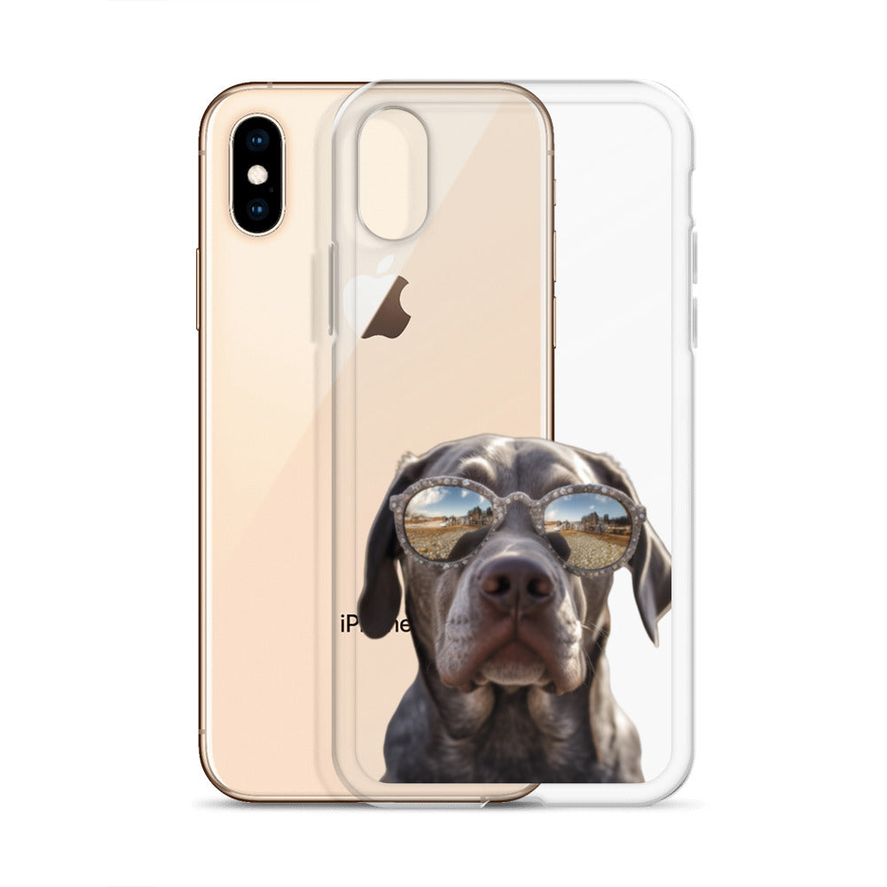 Glasses Dog E Clear Case for iPhone