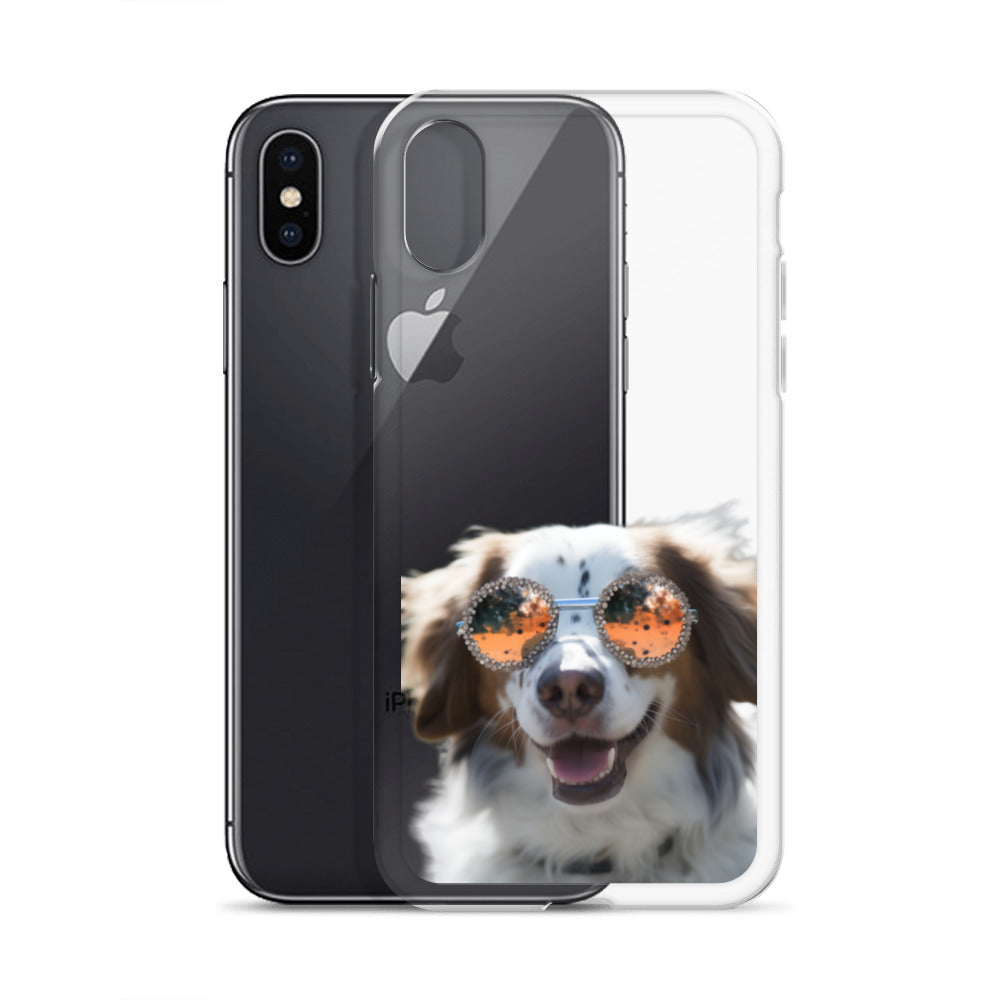 Glasses Dog F Clear Case for iPhone