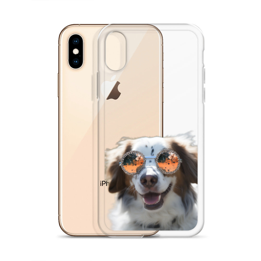 Glasses Dog F Clear Case for iPhone