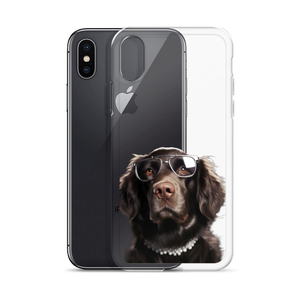 Glasses Dog J Clear Case for iPhone