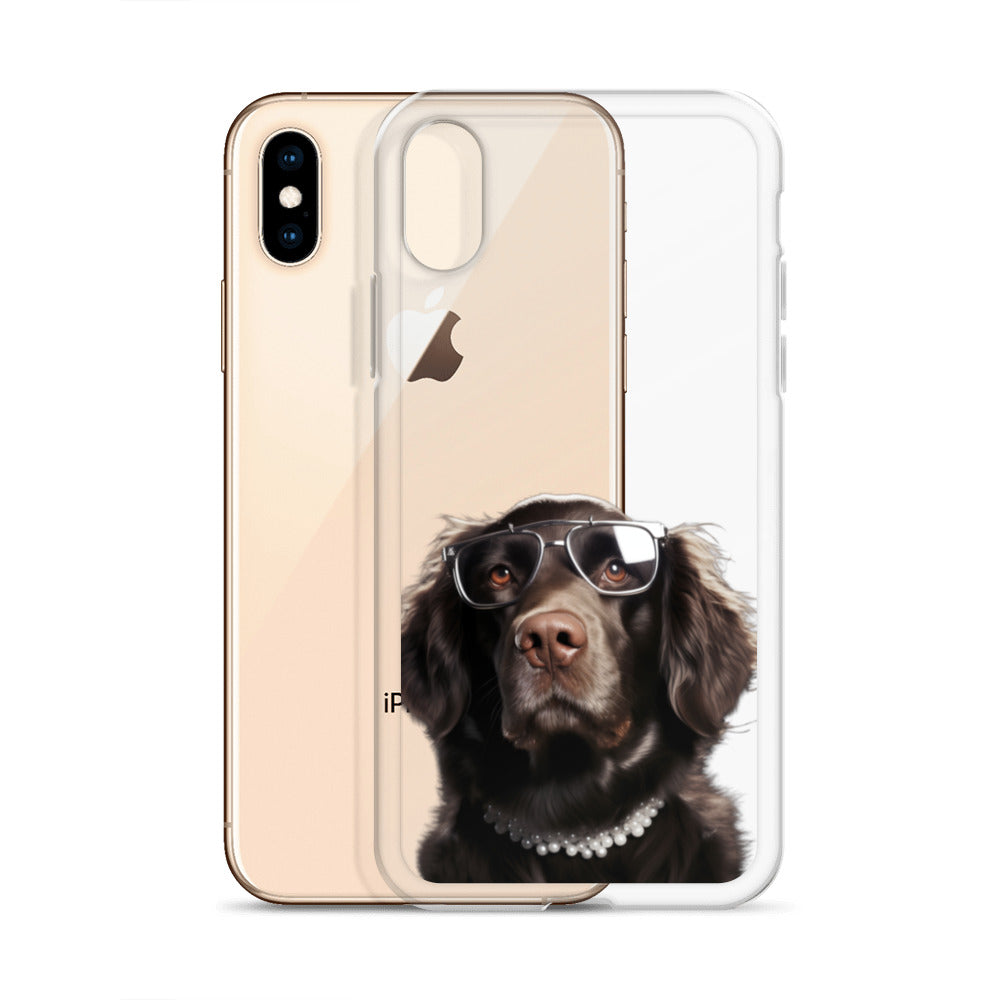Glasses Dog J Clear Case for iPhone