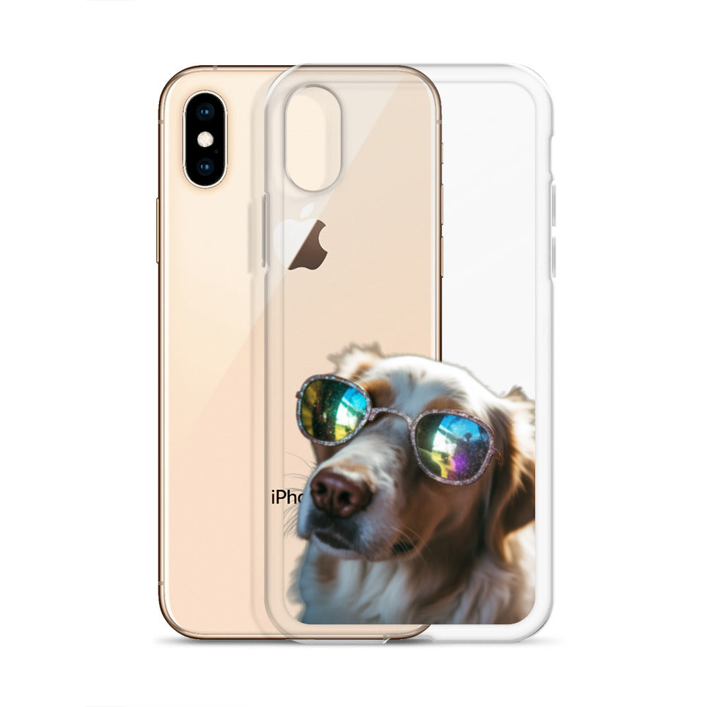 Glasses Dog L Clear Case for iPhone