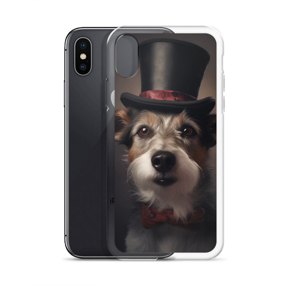 Top Hat Dog E Clear Case for iPhone