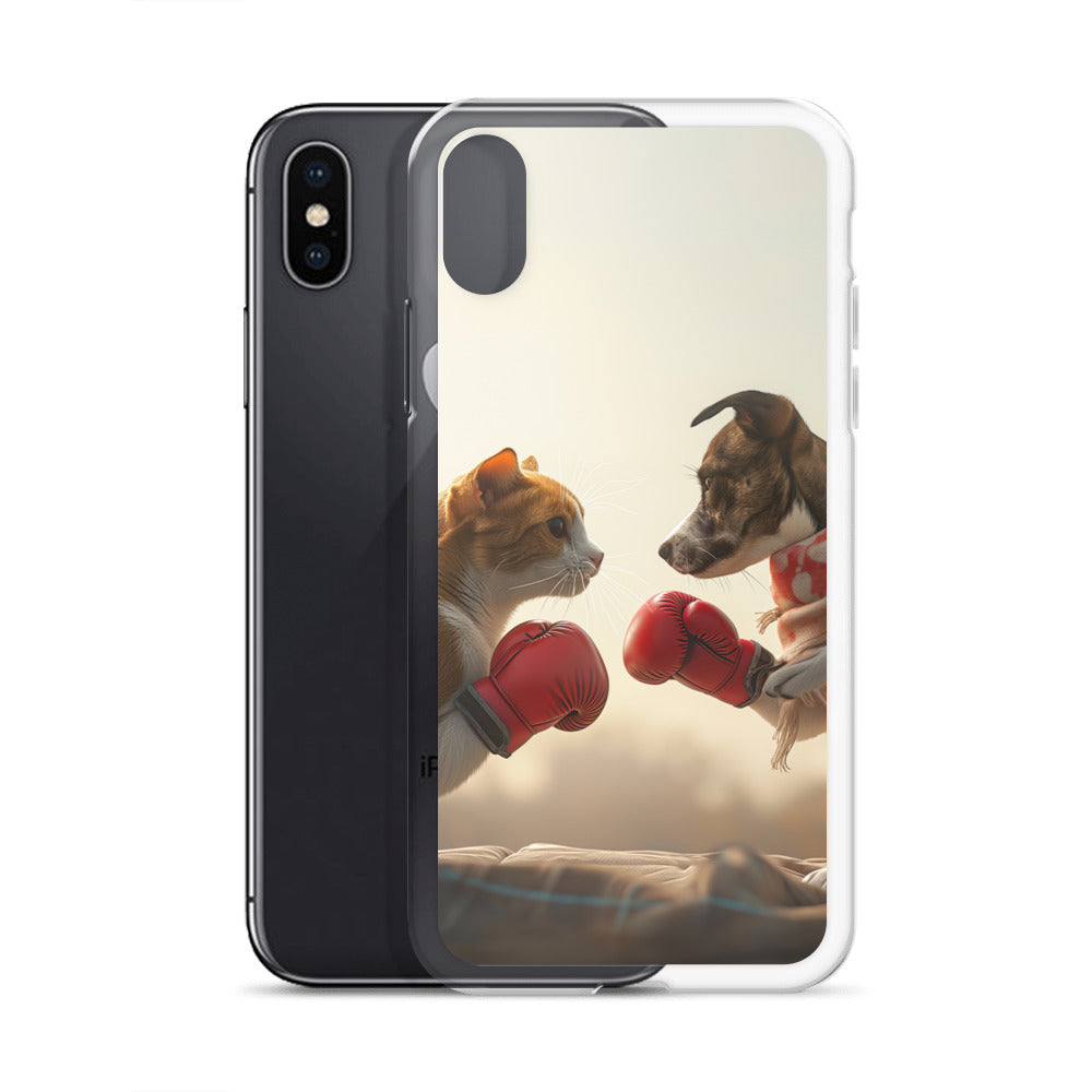 Boxing Dog n Cat D Clear Case for iPhone®