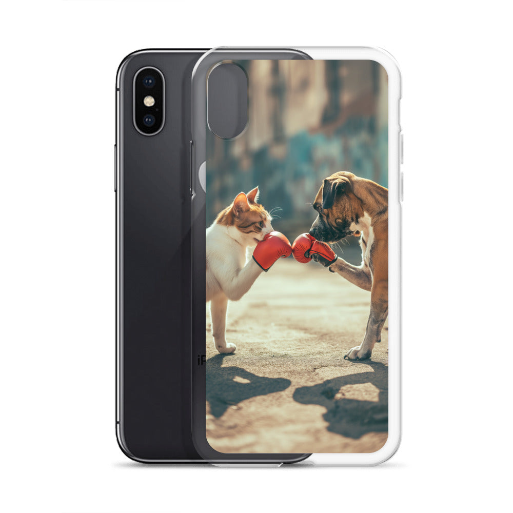 Boxing Dog n Cat F Clear Case for iPhone®