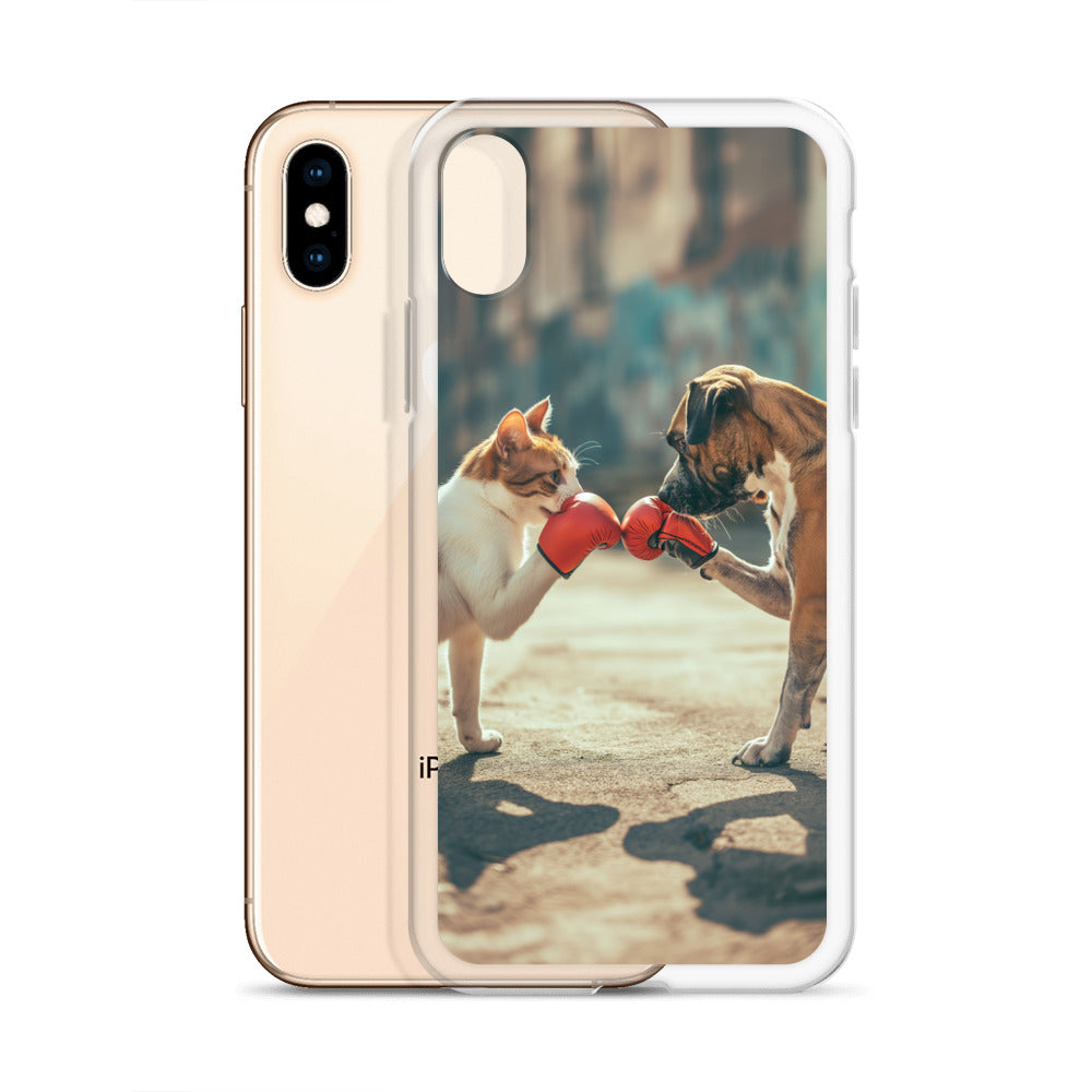 Boxing Dog n Cat F Clear Case for iPhone®