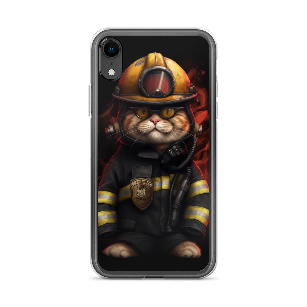 Firefighter Cat A Clear Case for iPhone