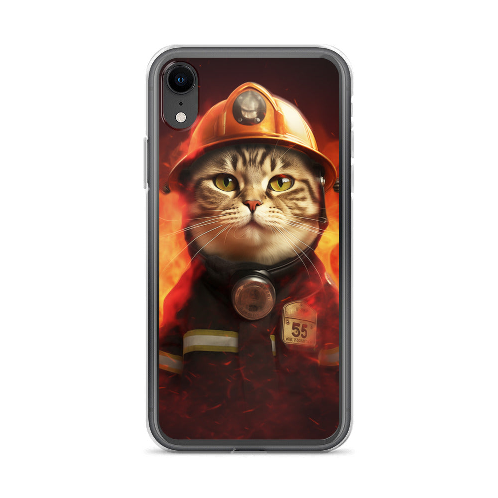 Firefighter Cat B Clear Case for iPhone