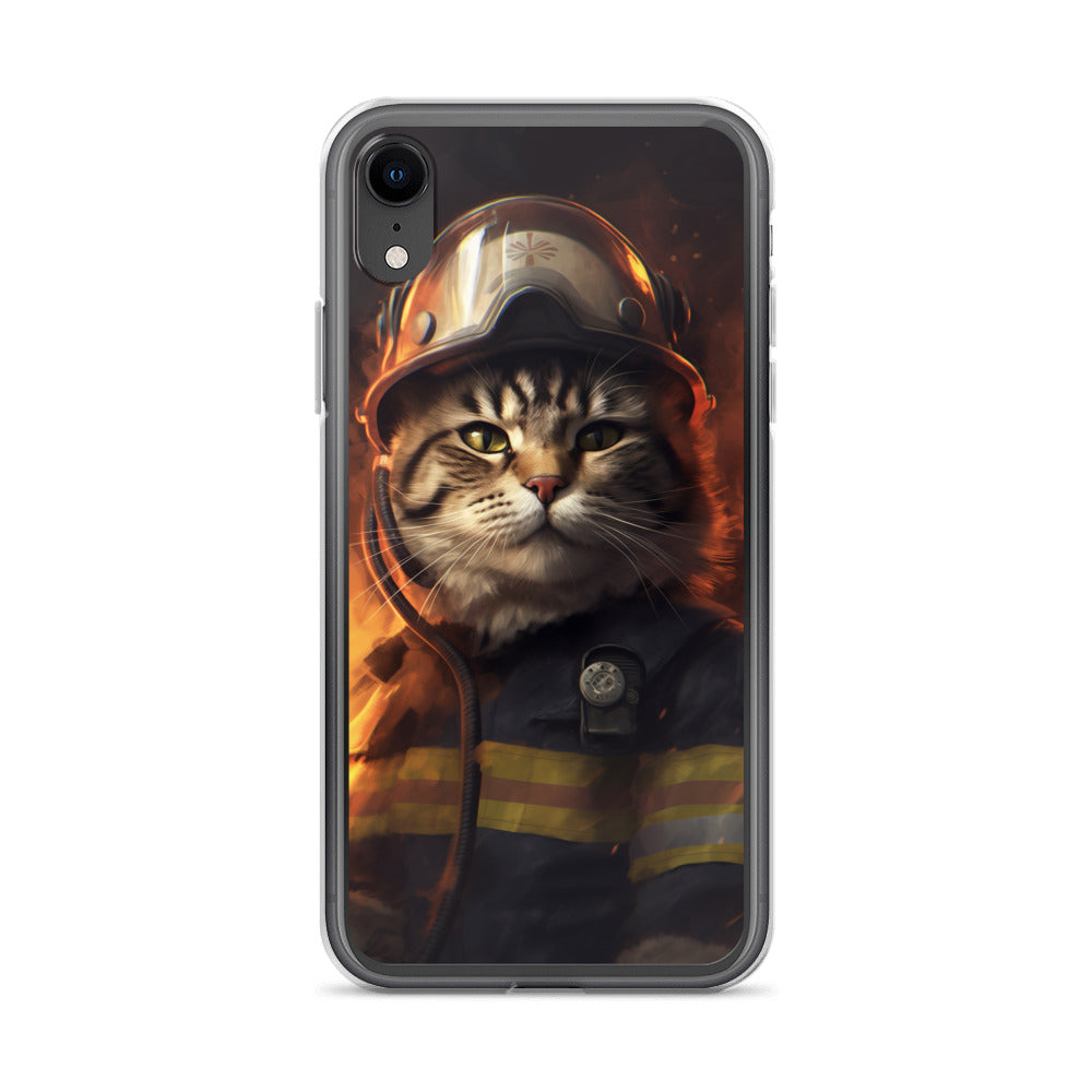 Firefighter Cat C Clear Case for iPhone