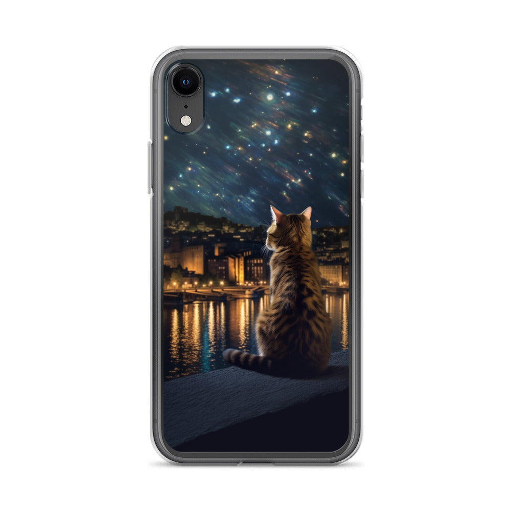 Starry Cat B Clear Case for iPhone