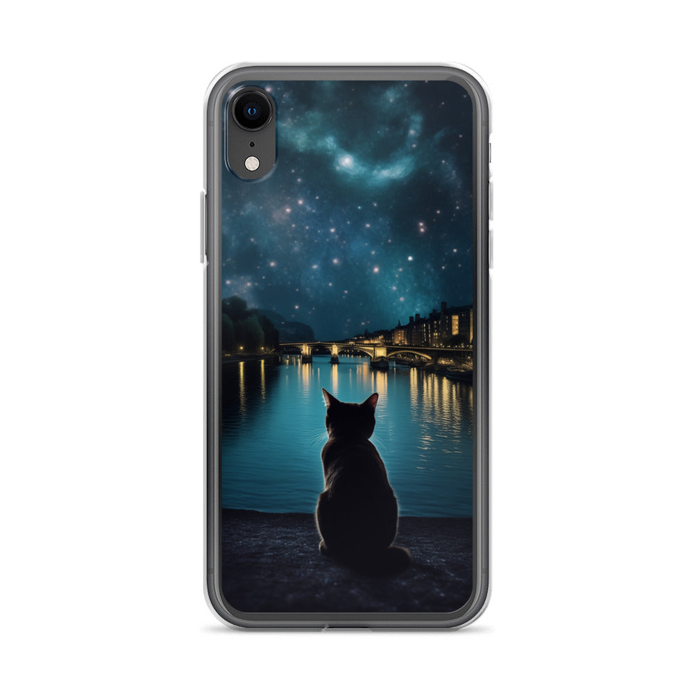 Starry Cat D Clear Case for iPhone