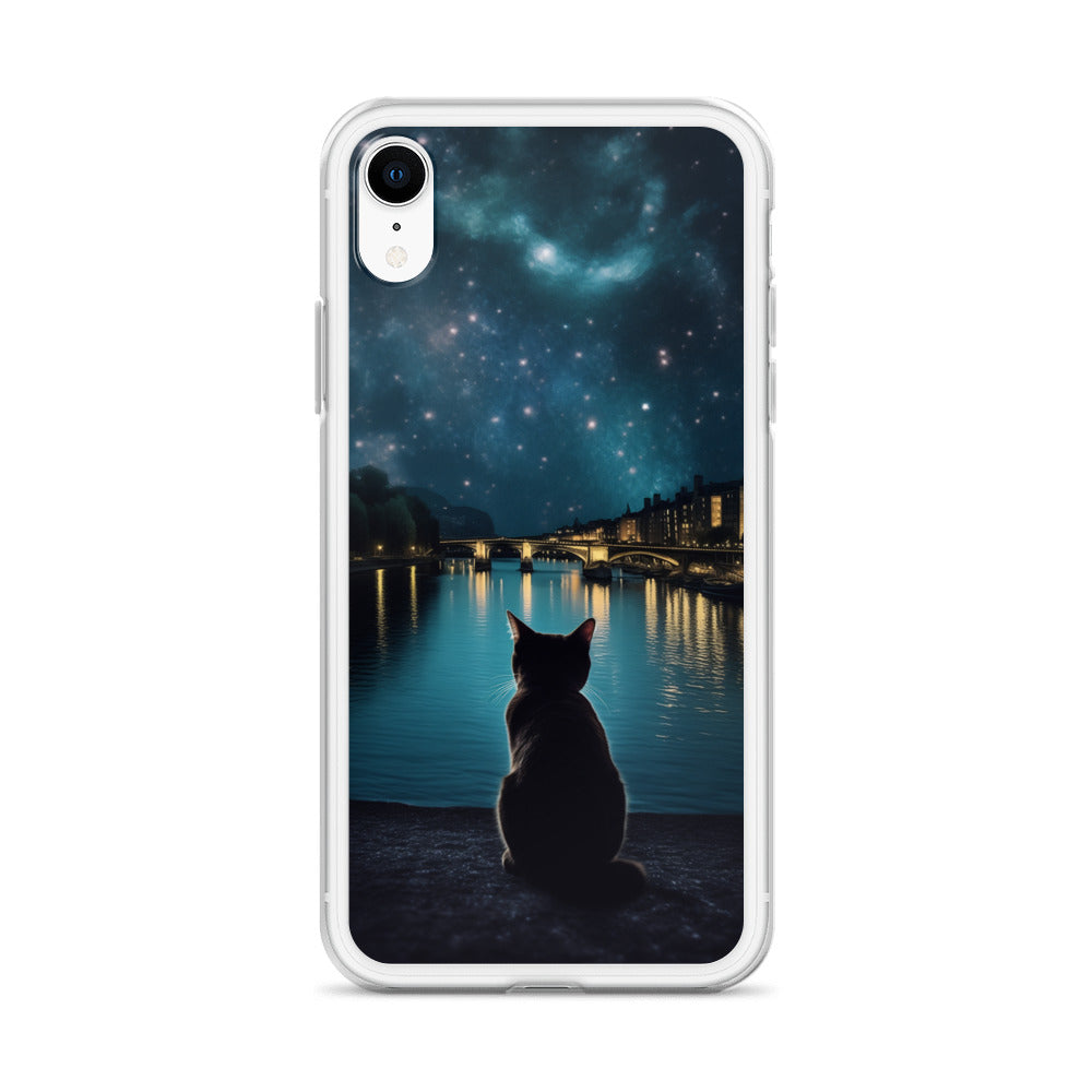 Starry Cat D Clear Case for iPhone