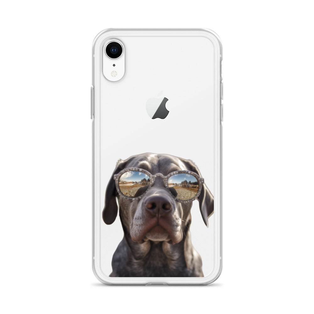 Glasses Dog E Clear Case for iPhone