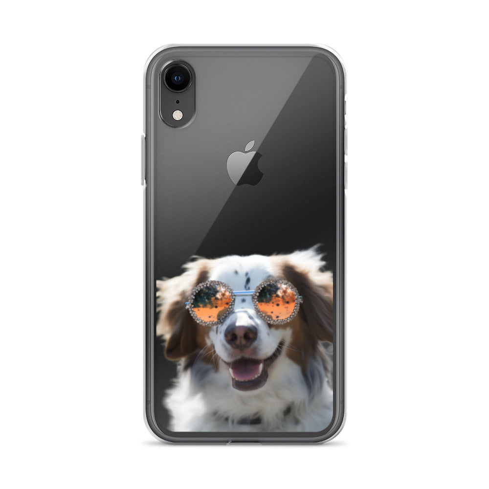 Glasses Dog F Clear Case for iPhone