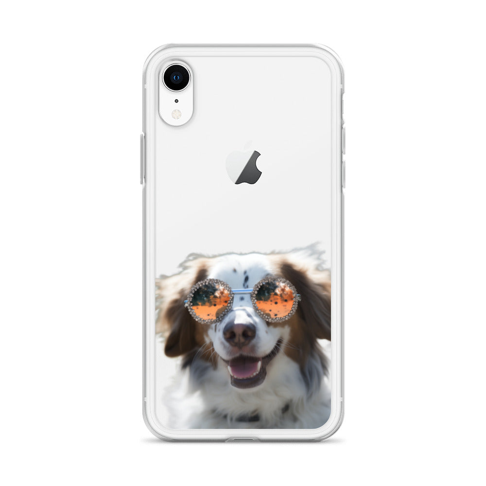 Glasses Dog F Clear Case for iPhone