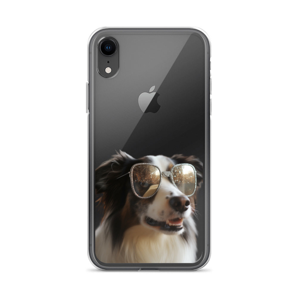 Glasses Dog H Clear Case for iPhone