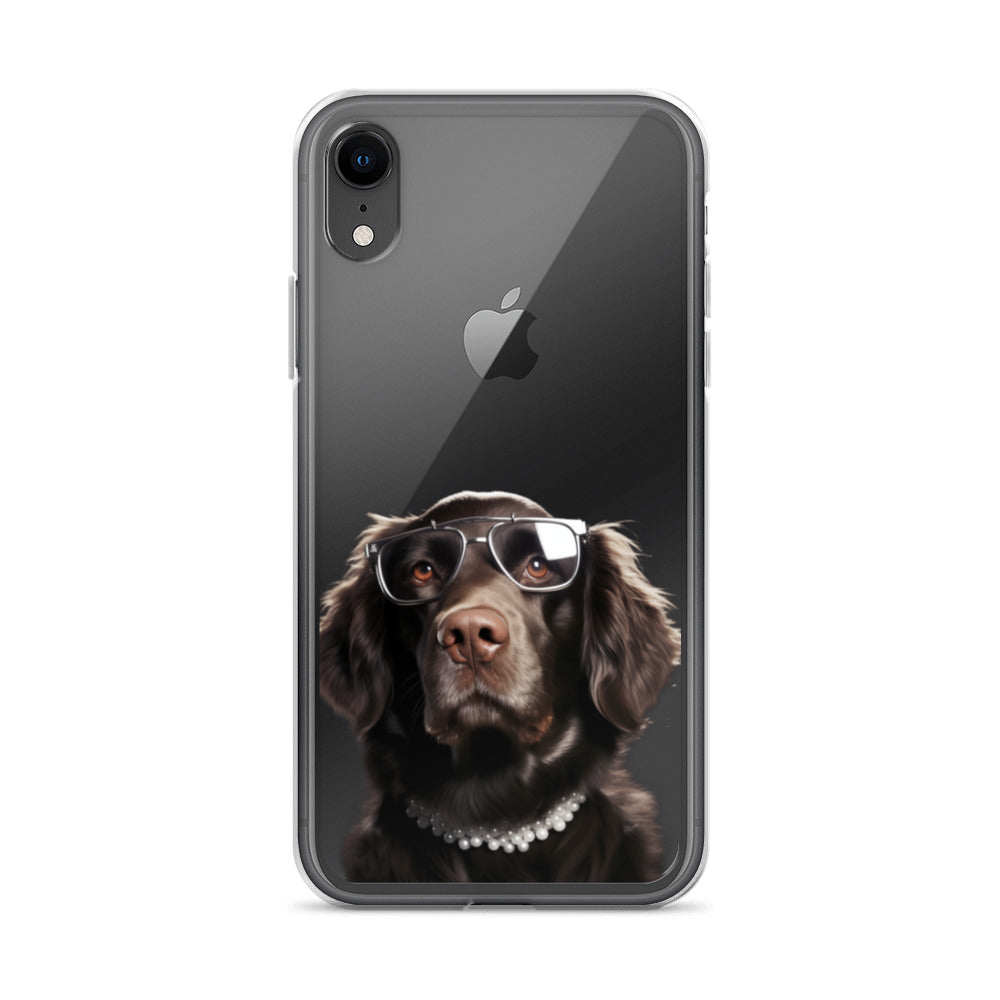 Glasses Dog J Clear Case for iPhone