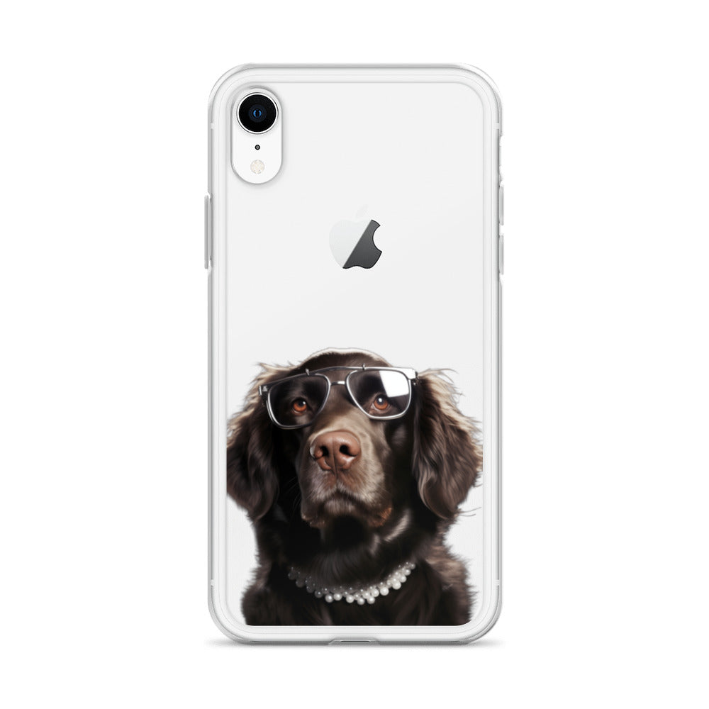 Glasses Dog J Clear Case for iPhone