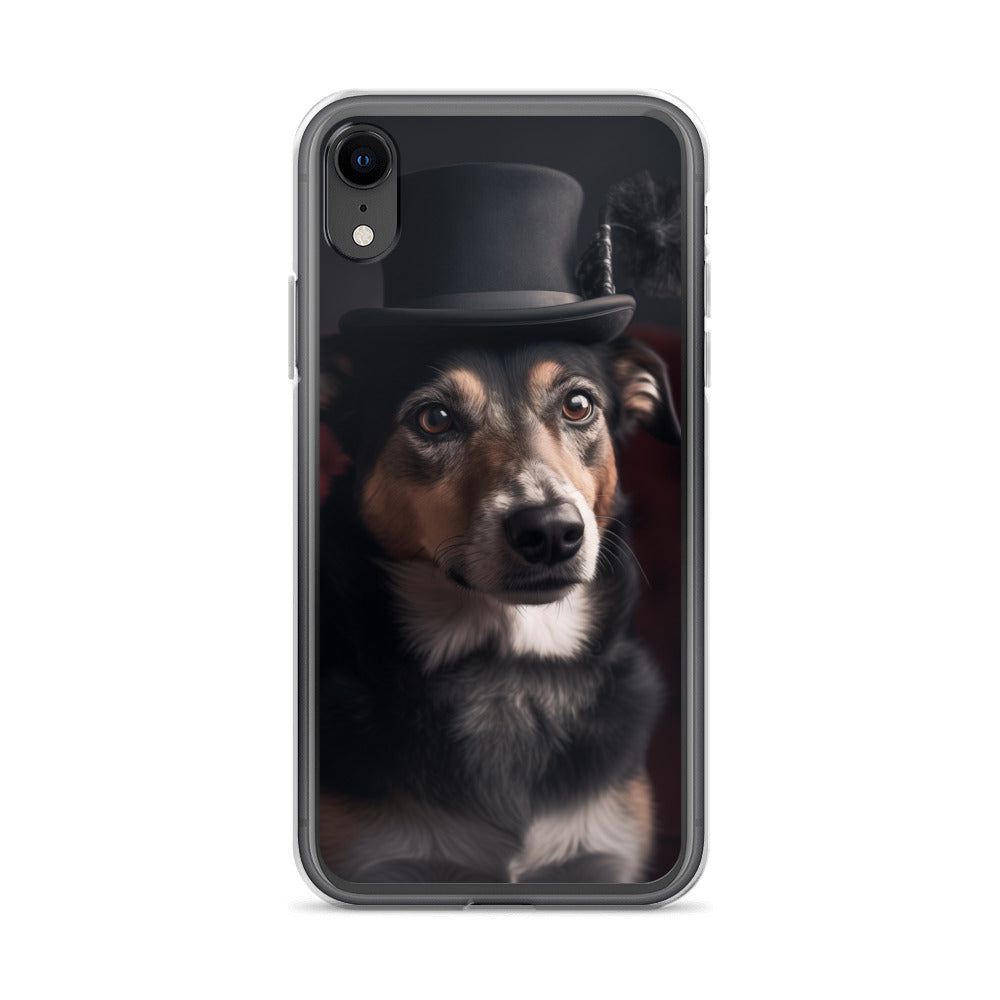 Top Hat Dog B Clear Case for iPhone