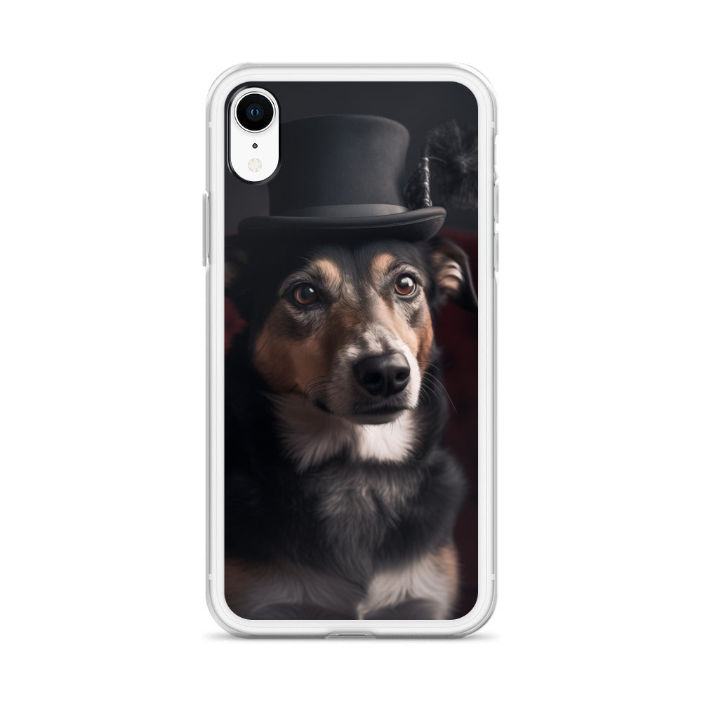 Top Hat Dog B Clear Case for iPhone
