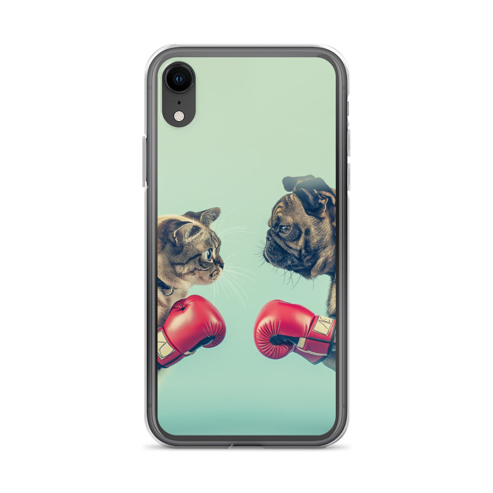 Boxing Dog n Cat B Clear Case for iPhone®