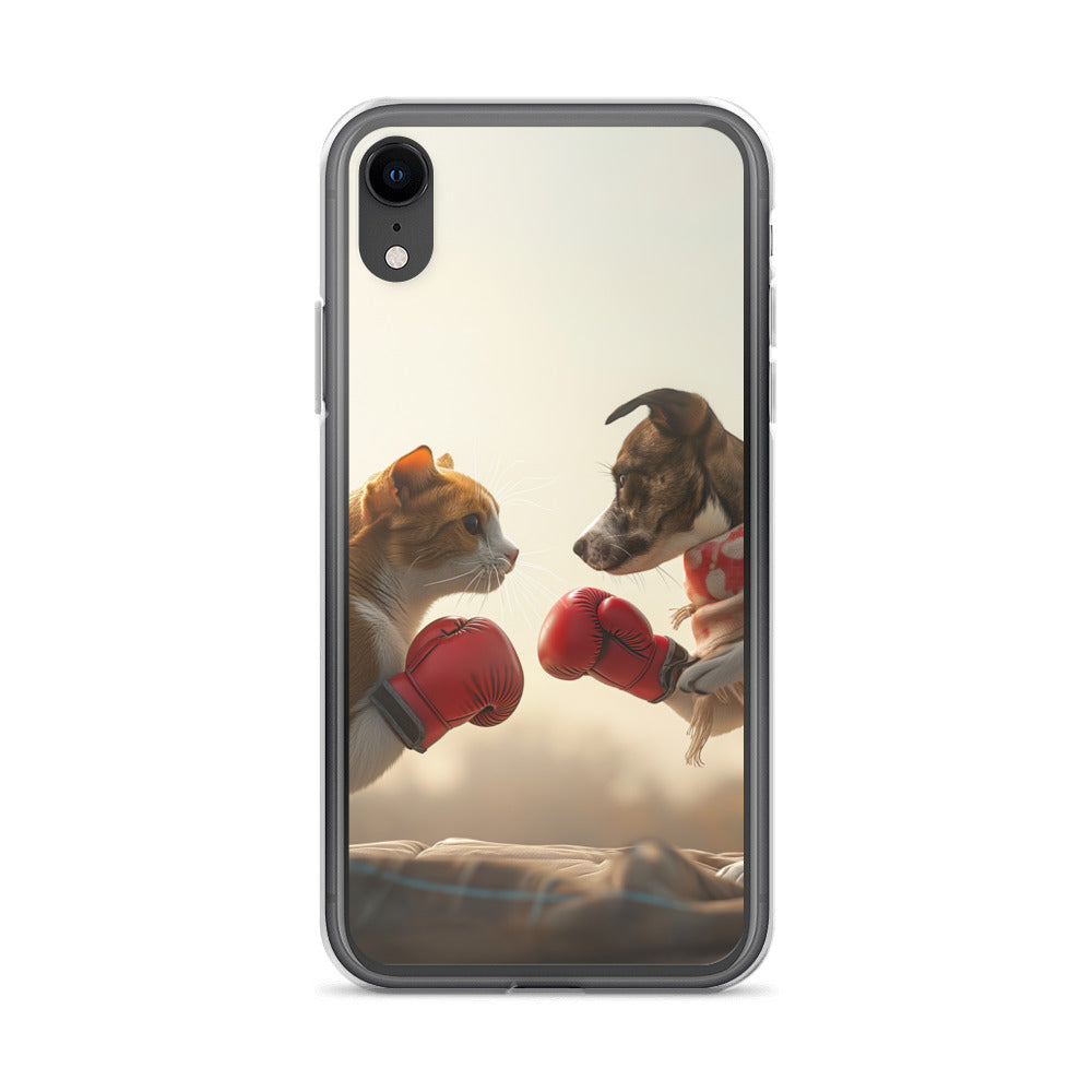 Boxing Dog n Cat D Clear Case for iPhone®