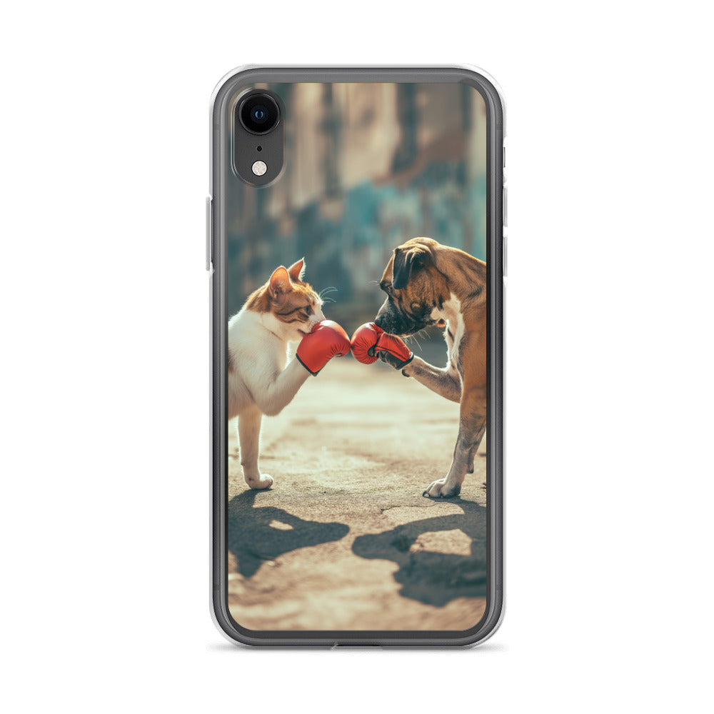 Boxing Dog n Cat F Clear Case for iPhone®