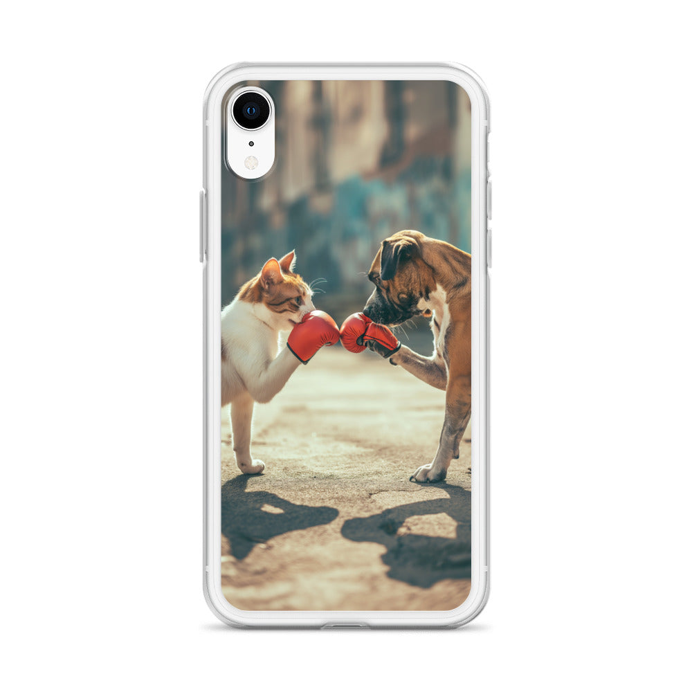 Boxing Dog n Cat F Clear Case for iPhone®