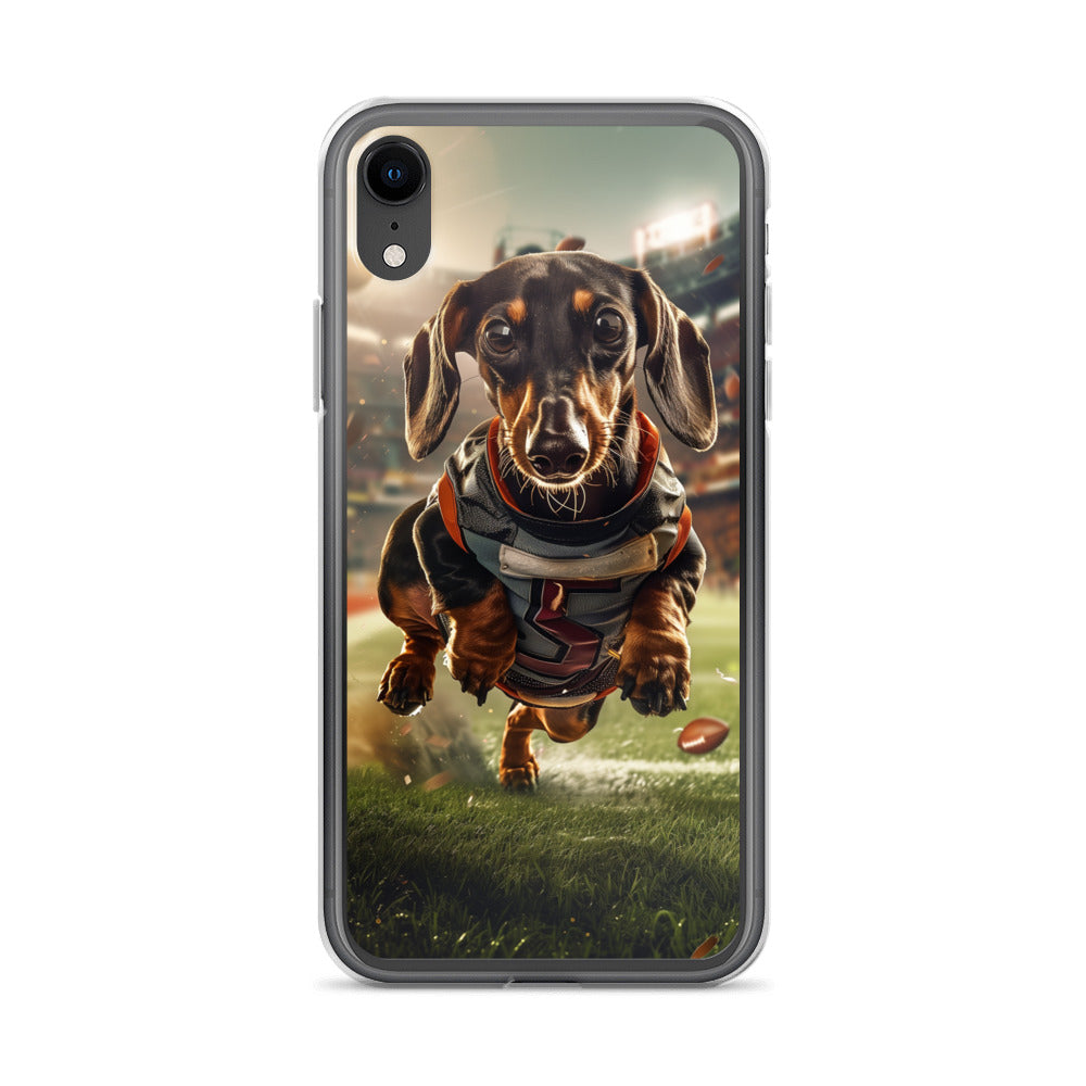 Dachshund Football-Themed Clear Case for iPhone®