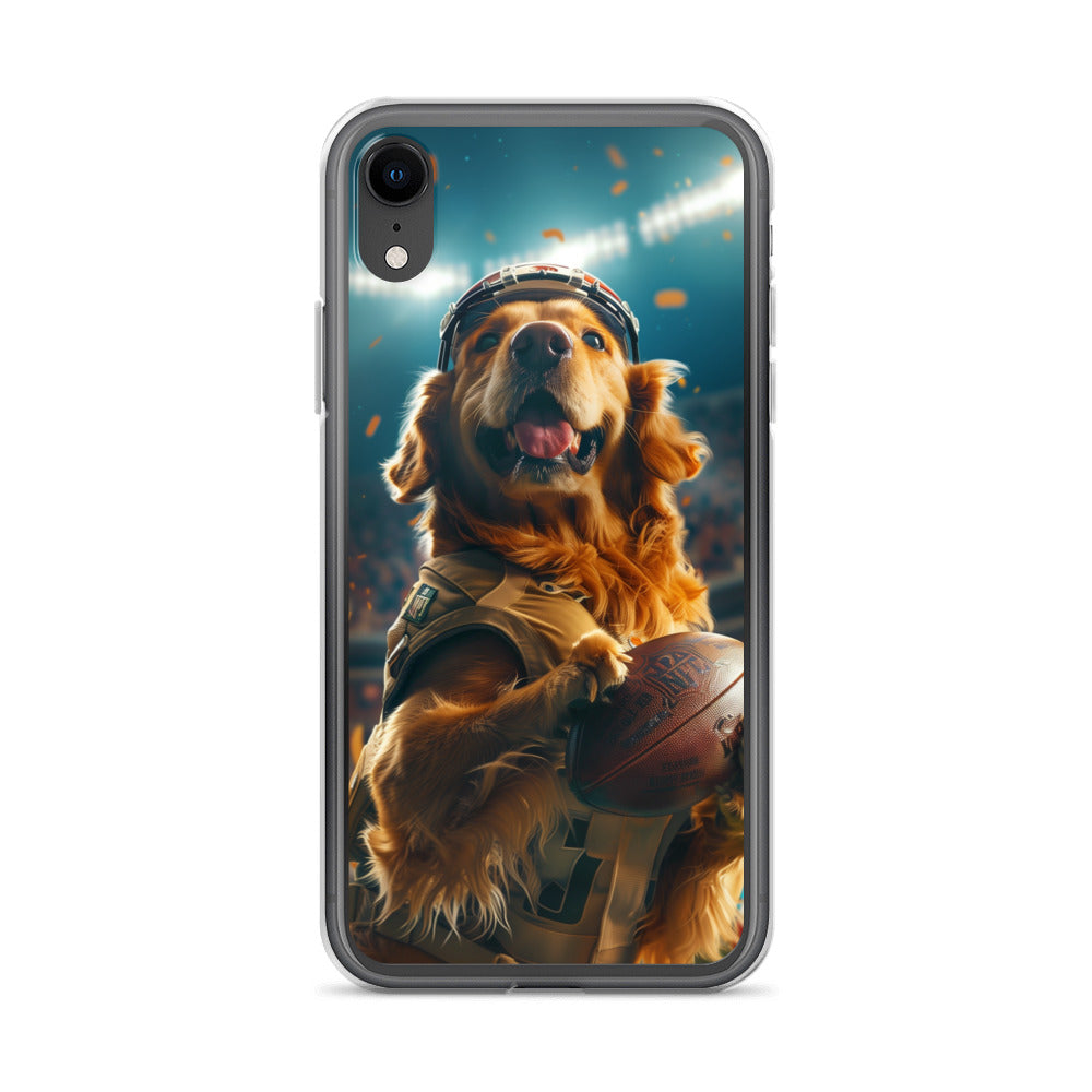 Golden Retriever Football-Themed Clear Case for iPhone®