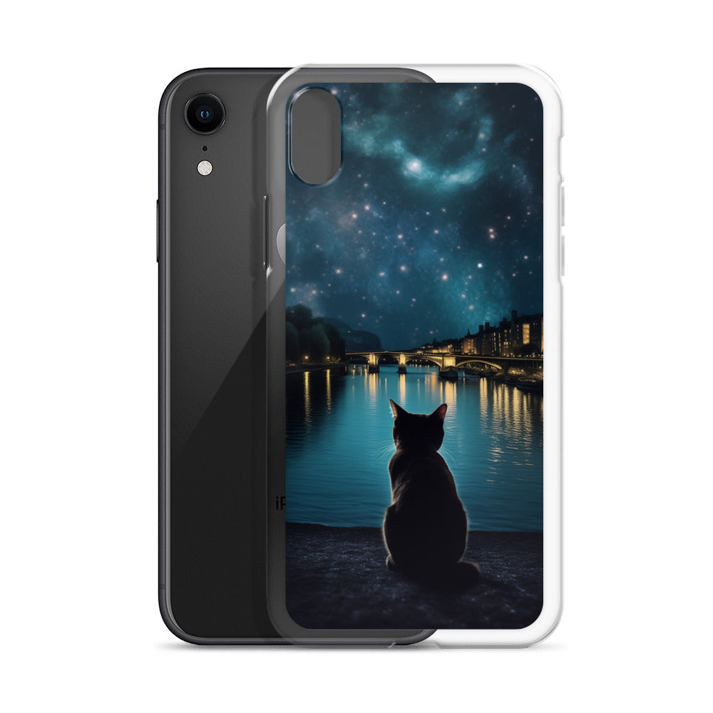 Starry Cat D Clear Case for iPhone
