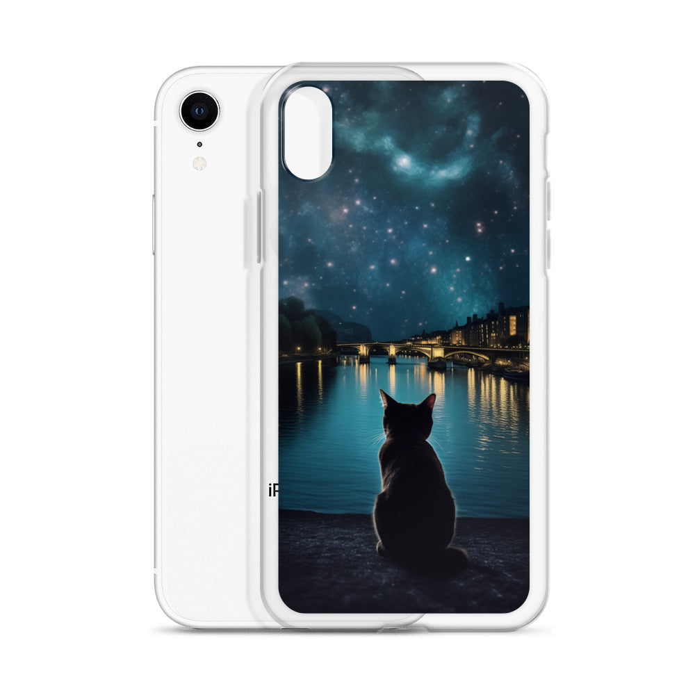 Starry Cat D Clear Case for iPhone