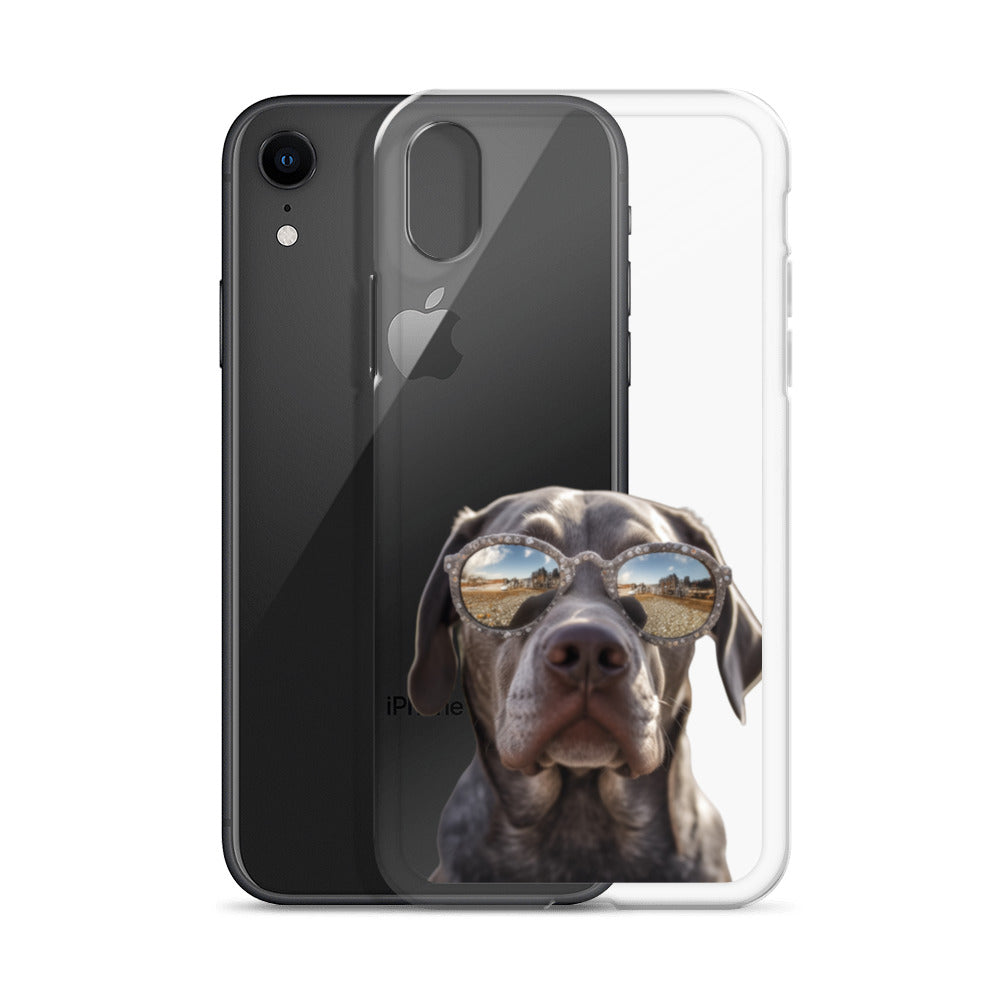 Glasses Dog E Clear Case for iPhone