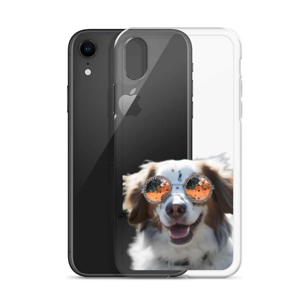 Glasses Dog F Clear Case for iPhone