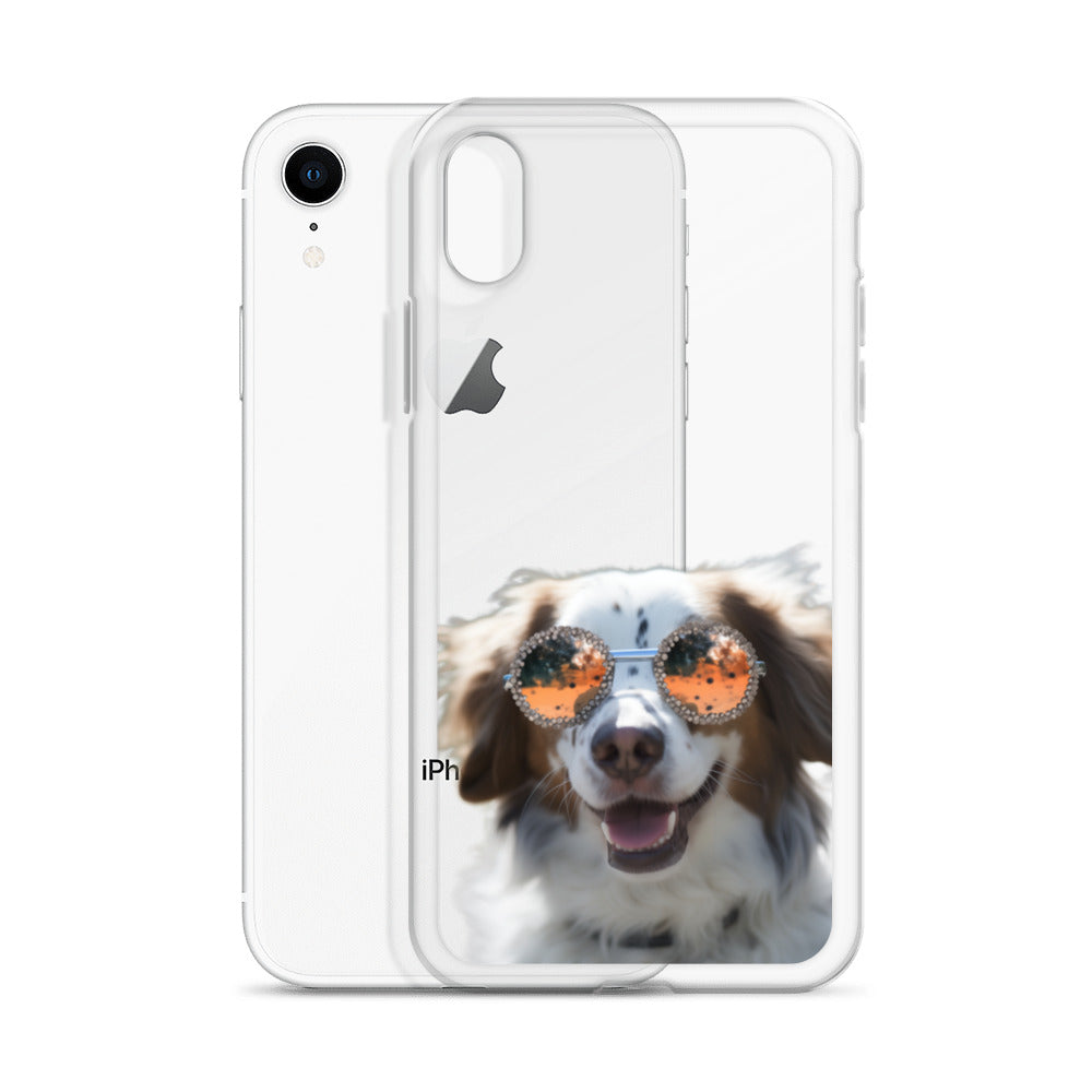 Glasses Dog F Clear Case for iPhone