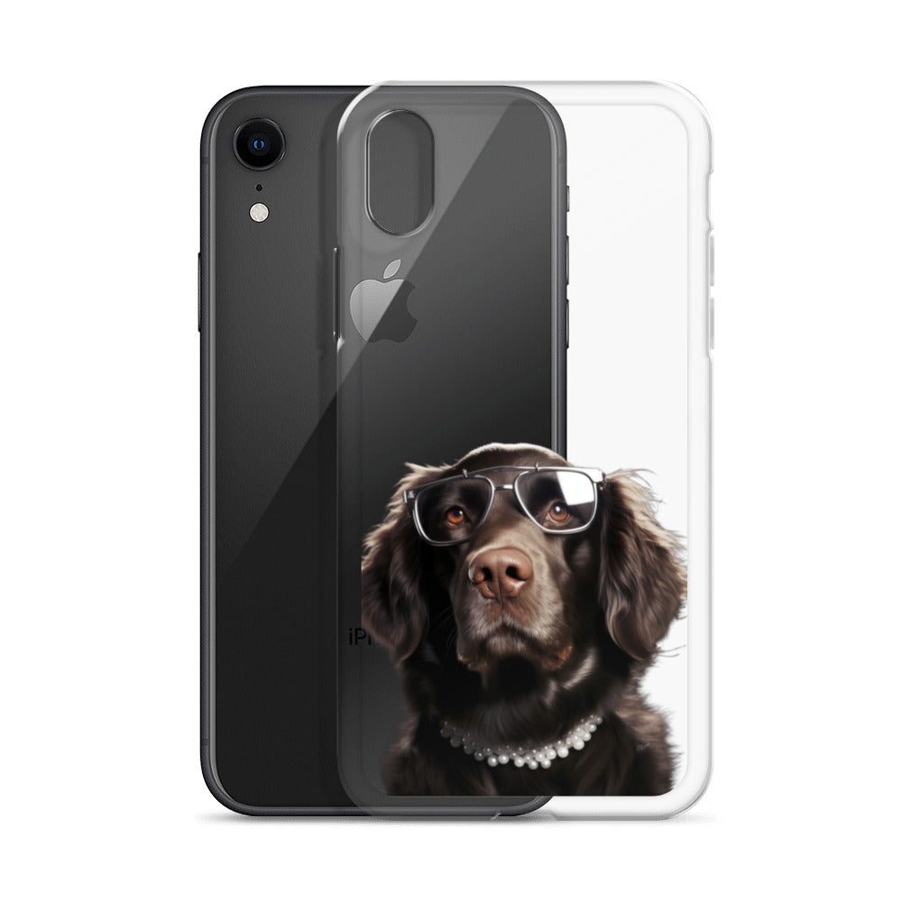 Glasses Dog J Clear Case for iPhone