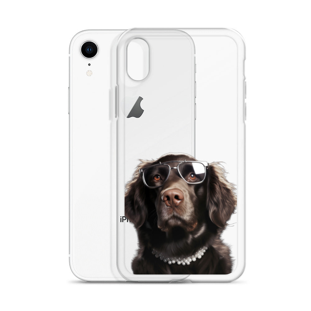 Glasses Dog J Clear Case for iPhone