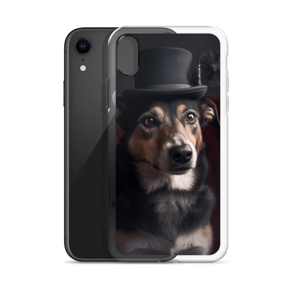 Top Hat Dog B Clear Case for iPhone