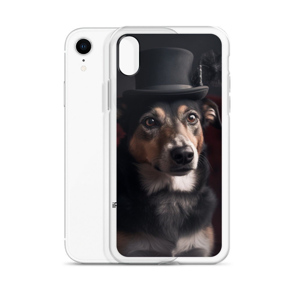 Top Hat Dog B Clear Case for iPhone