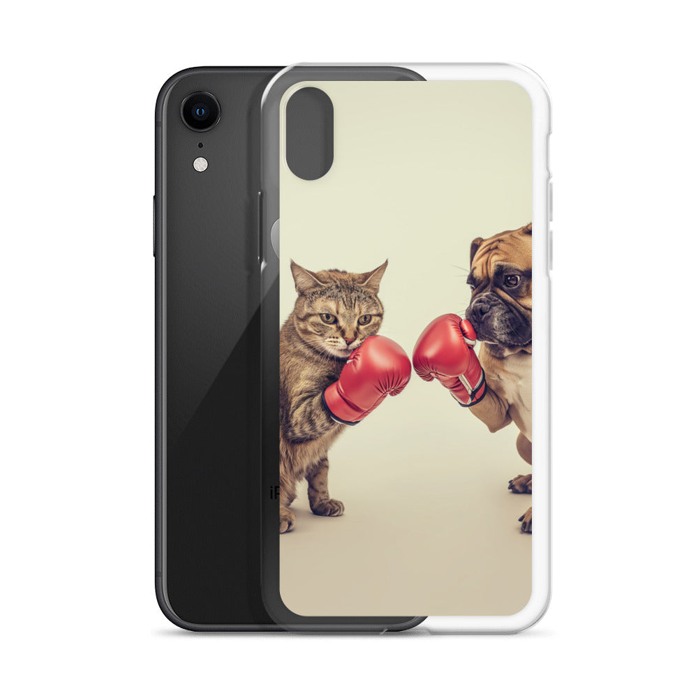 Boxing Dog n Cat A Clear Case for iPhone®