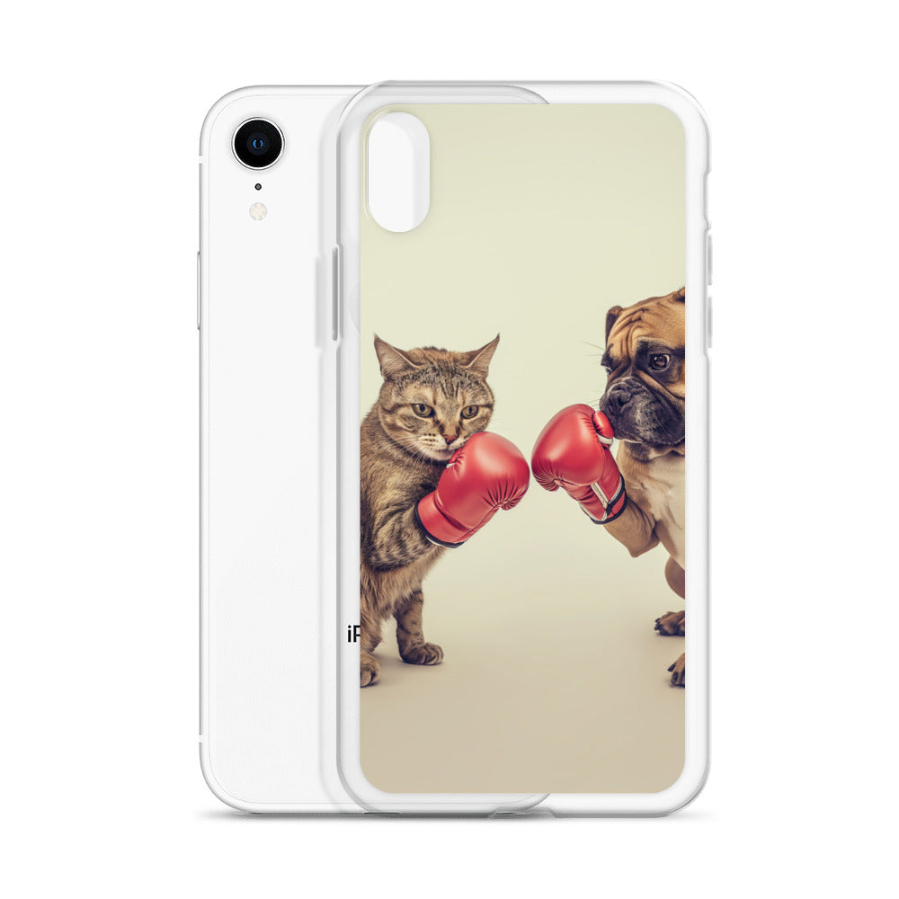Boxing Dog n Cat A Clear Case for iPhone®