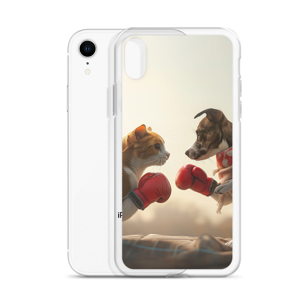 Boxing Dog n Cat D Clear Case for iPhone®