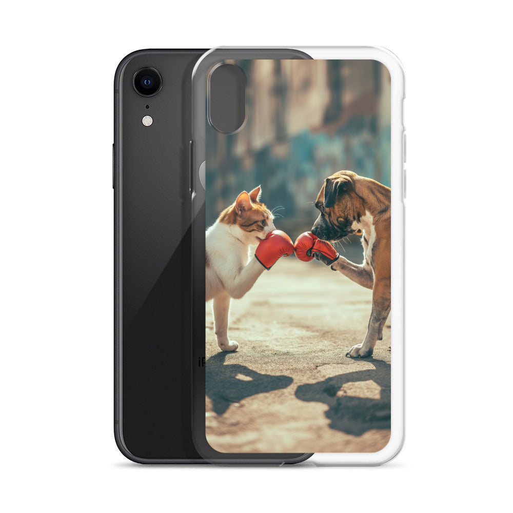 Boxing Dog n Cat F Clear Case for iPhone®